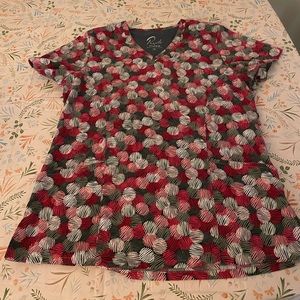 Like new! Pink polka dot scrub top women’s size medium